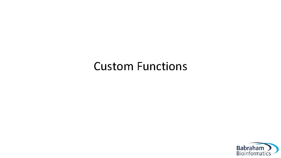 Custom Functions 