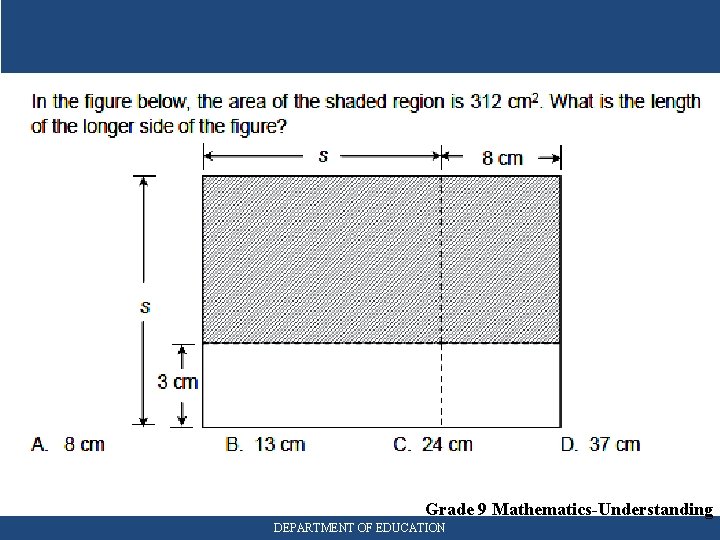 Grade 9 Mathematics-Understanding DEPARTMENT OF EDUCATION Grade 9 Mathematics-Understanding DEPARTMENT OF EDUCATION
