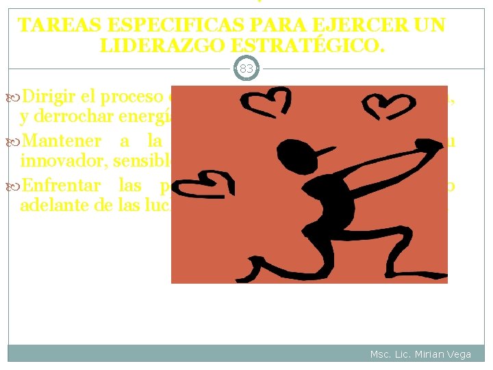 . TAREAS ESPECIFICAS PARA EJERCER UN LIDERAZGO ESTRATÉGICO. 83 Dirigir el proceso de moldear