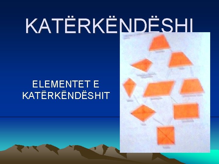KATËRKËNDËSHI ELEMENTET E KATËRKËNDËSHIT KATËRKËNDËSHI ELEMENTET E KATËRKËNDËSHIT