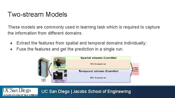 Two-stream Models These models are commonly used in learning task which is required to Two-stream Models These models are commonly used in learning task which is required to