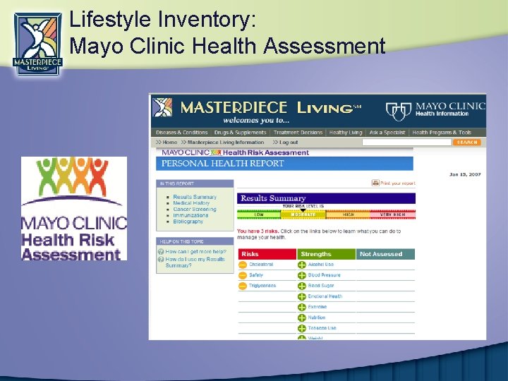Lifestyle Inventory: Mayo Clinic Health Assessment 