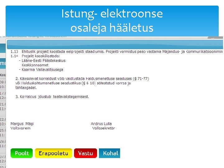 Istung- elektroonse osaleja hääletus 