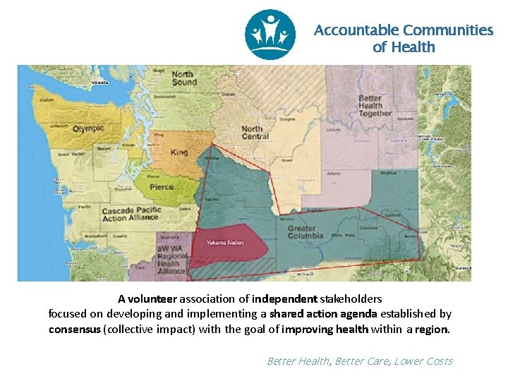 Accountable Communities of Health A volunteer association of independent stakeholders focused on developing and