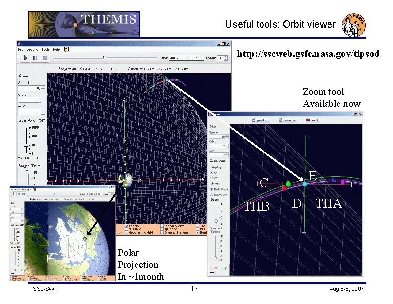 Useful tools: Orbit viewer http: //sscweb. gsfc. nasa. gov/tipsod Zoom tool Available now C