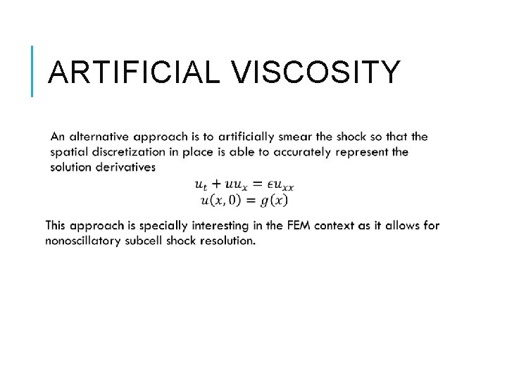 ARTIFICIAL VISCOSITY 