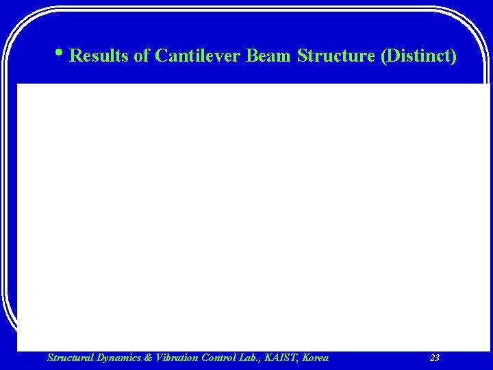  • Results of Cantilever Beam Structure (Distinct) Structural Dynamics & Vibration Control Lab.