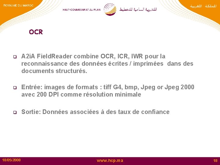 OCR q A 2 i. A Field. Reader combine OCR, IWR pour la reconnaissance