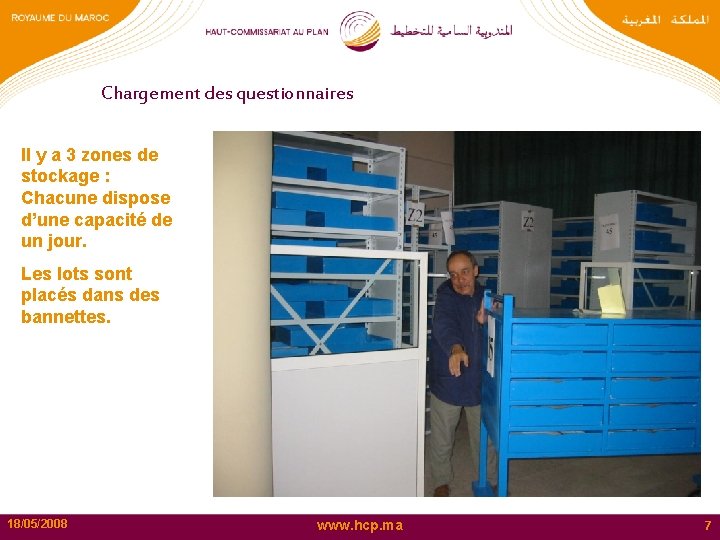 Chargement des questionnaires Il y a 3 zones de stockage : Chacune dispose d’une