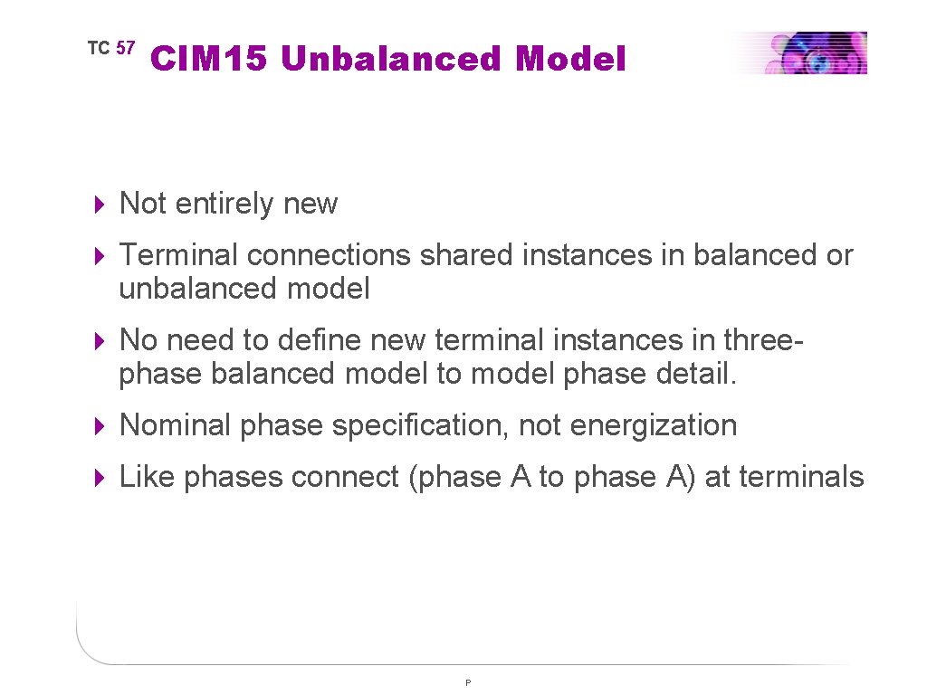 TC 57 CIM 15 Unbalanced Model 4 Not entirely new 4 Terminal connections shared