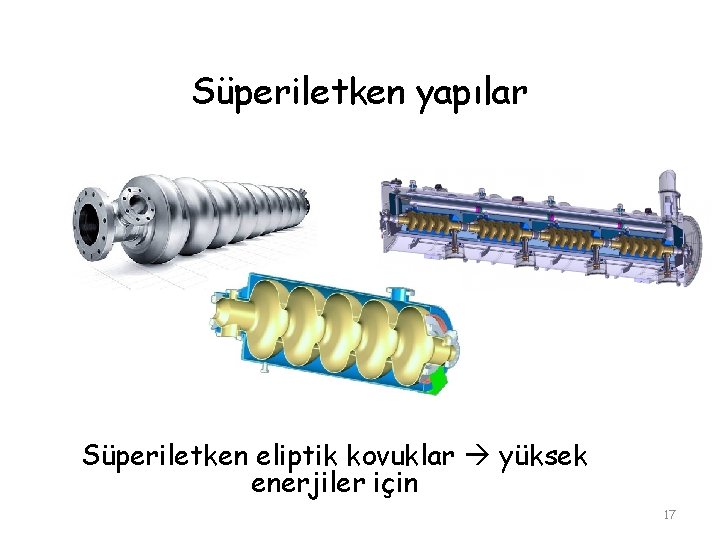 Süperiletken yapılar Süperiletken eliptik kovuklar yüksek enerjiler için 17 