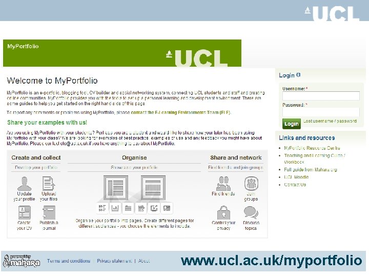 www. ucl. ac. uk/myportfolio 