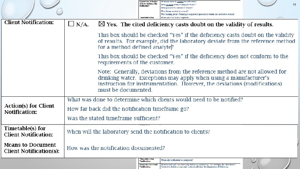 11 Guidance for Corrective Action Response Form 