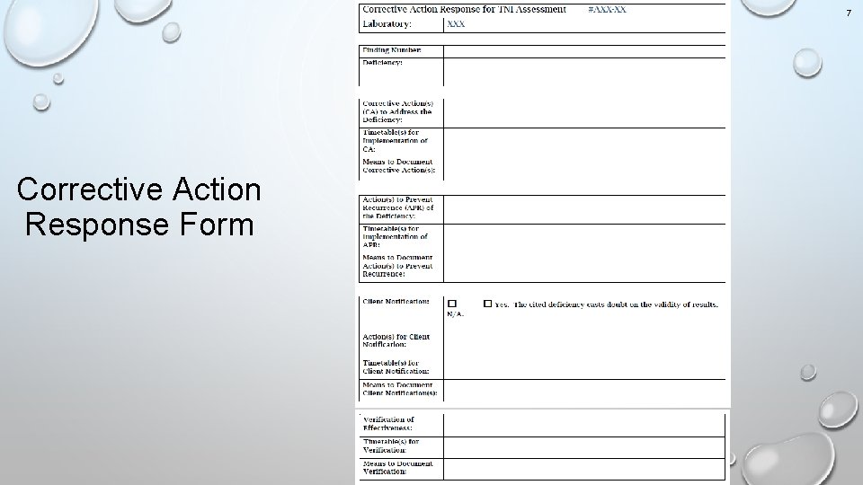 7 Corrective Action Response Form 