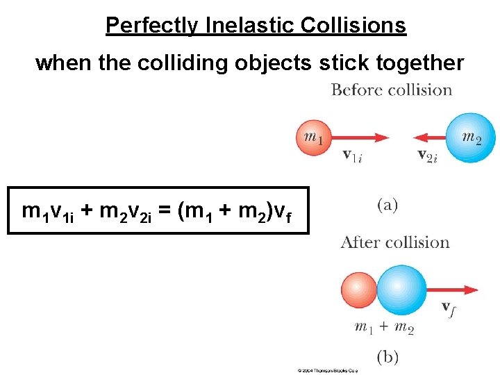 Perfectly Inelastic Collisions when the colliding objects stick together m 1 v 1 i