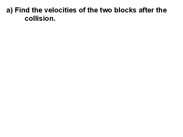 a) Find the velocities of the two blocks after the collision. 