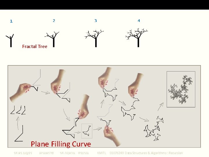 Recursion Fractal Tree Plane Filling Curve รศ. ดร. บญธร เครอตราช รศ. กฤตวน ศรบรณ KMITL
