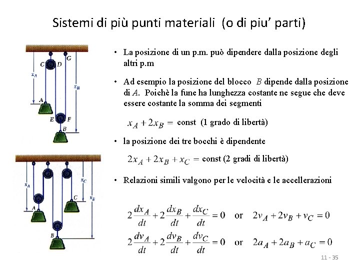 Sistemi di più punti materiali (o di piu’ parti) • La posizione di un