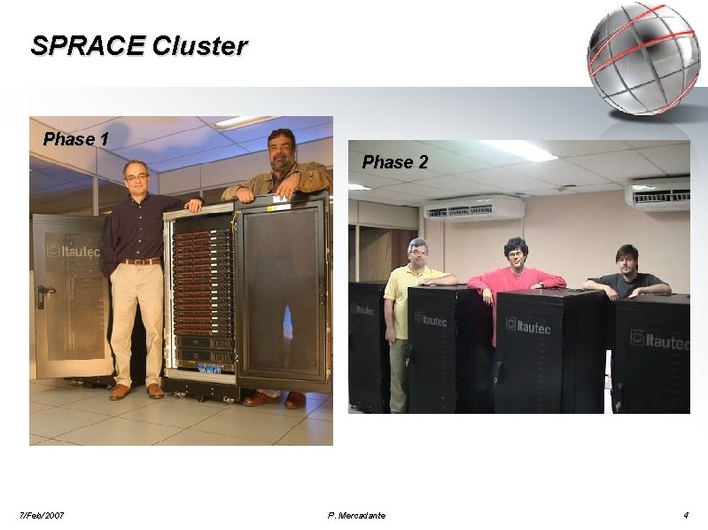 SPRACE Cluster Phase 1 Phase 2 7/Feb/2007 P. Mercadante 4 SPRACE Cluster Phase 1 Phase 2 7/Feb/2007 P. Mercadante 4