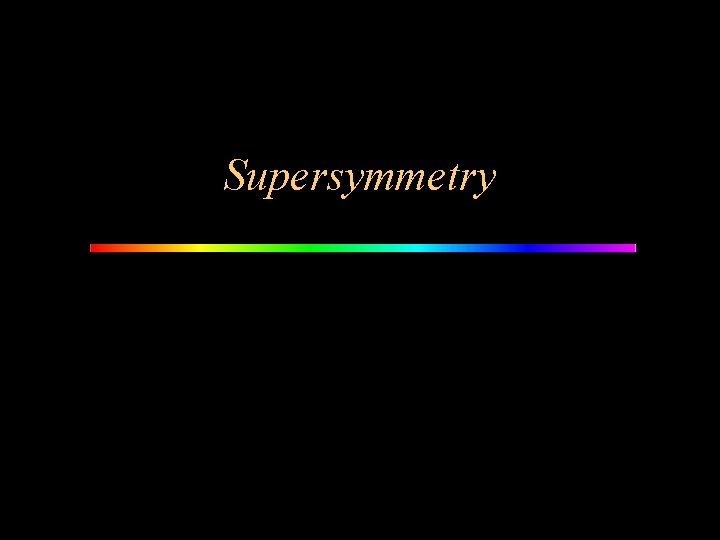 Supersymmetry 