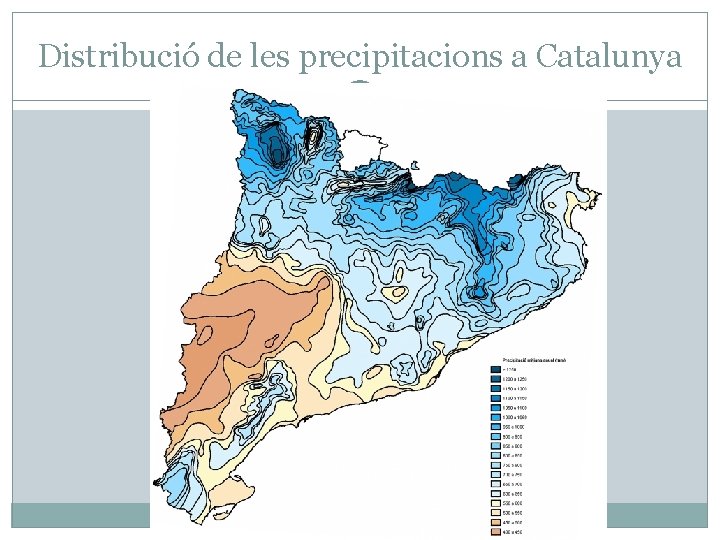 Distribució de les precipitacions a Catalunya 