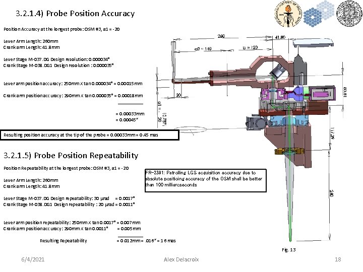 3. 2. 1. 4) Probe Position Accuracy at the longest probe: OSM #3, a