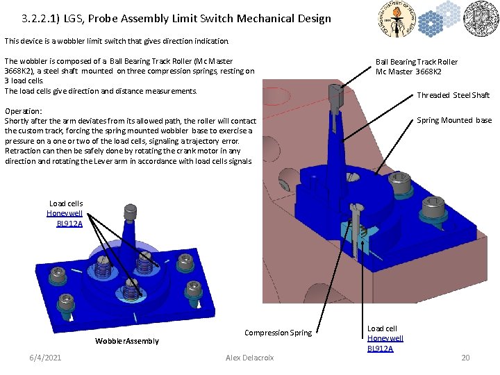 3. 2. 2. 1) LGS, Probe Assembly Limit Switch Mechanical Design This device is