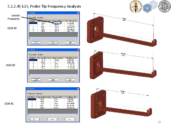 3. 2. 2. 4) LGS, Probe Tip Frequency Analysis Lowest Frequency OSM #3 OSM