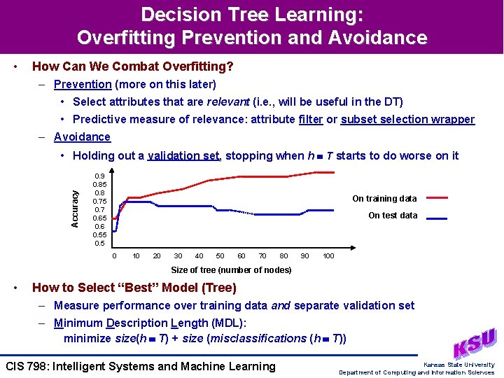 Decision Tree Learning: Overfitting Prevention and Avoidance • How Can We Combat Overfitting? –