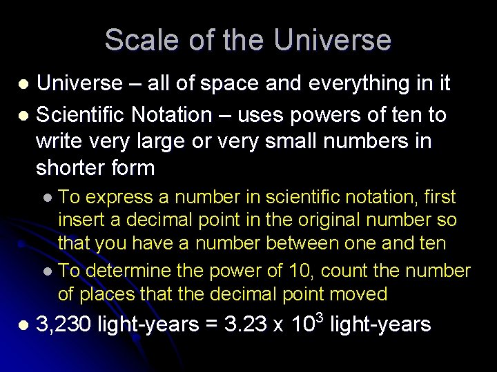 Scale of the Universe – all of space and everything in it l Scientific