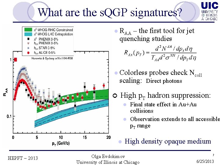 What are the s. QGP signatures? PRL 96 (2006) 202301 l RAA – the