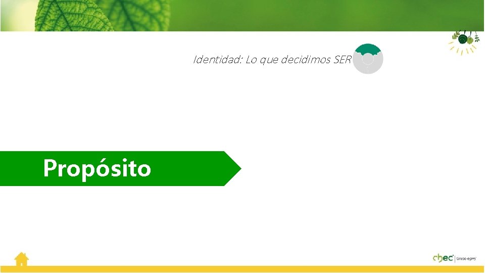 Identidad: Lo que decidimos SER Propósito 