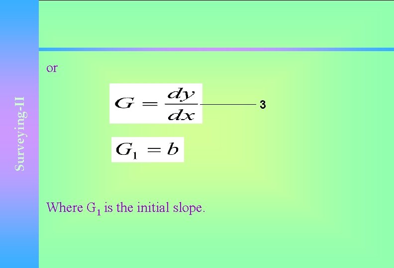 Surveying-II or 3 Where G 1 is the initial slope. 