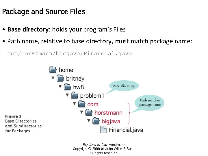 Package and Source Files • Base directory: holds your program's Files • Path name,