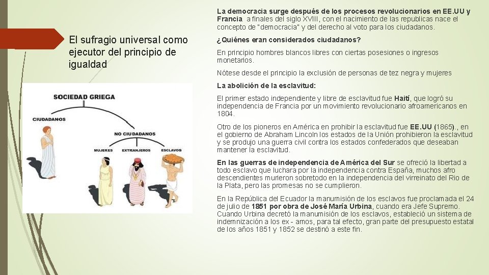 La democracia surge después de los procesos revolucionarios en EE. UU y Francia a