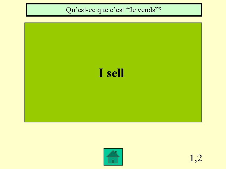 Qu’est-ce que c’est “Je vends”? I sell 1, 2 