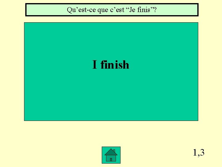 Qu’est-ce que c’est “Je finis”? I finish 1, 3 