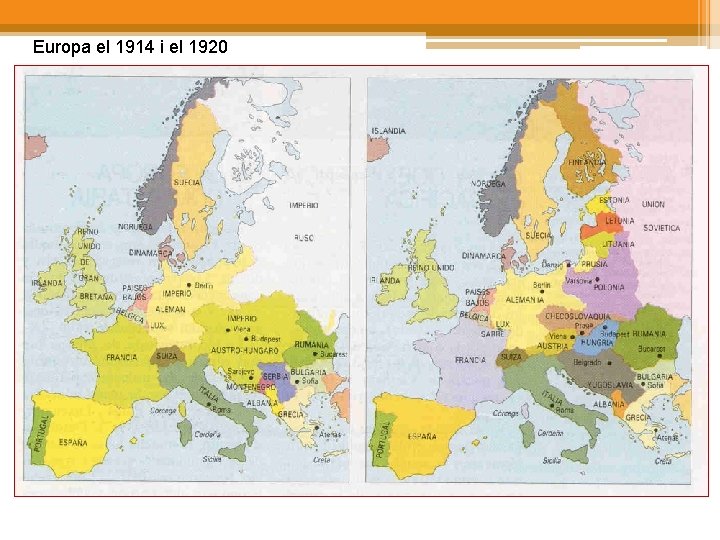 Europa el 1914 i el 1920 
