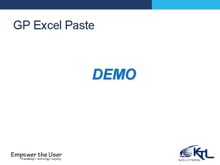 GP Excel Paste DEMO 