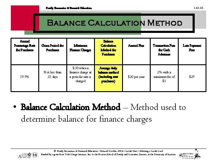 1. 4. 1. G 1 Family Economics & Financial Education Balance Calculation Method Annual