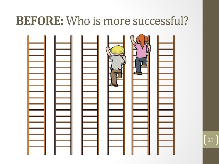 BEFORE: Who is more successful? 20 
