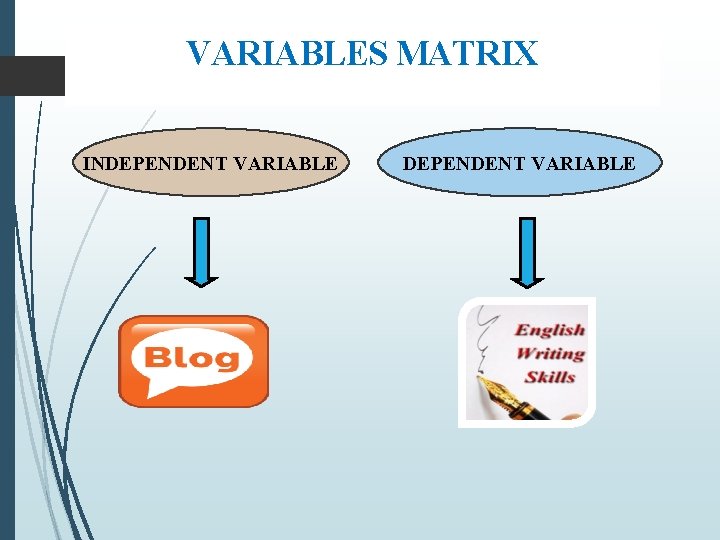 VARIABLES MATRIX INDEPENDENT VARIABLE 