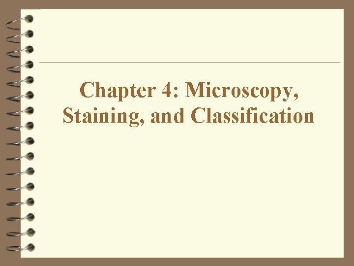 Chapter 4: Microscopy, Staining, and Classification 