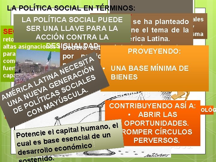 LA POLÍTICA SOCIAL EN TÉRMINOS: son esenciales TÉRMINO LA POLÍTICA SOCIALPRIMER PUEDE TÉRMINO: TERCER