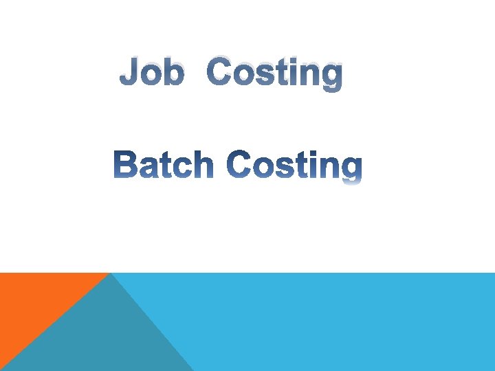 Job Costing 