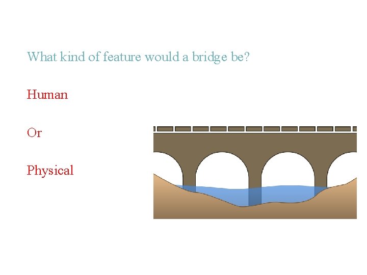 What kind of feature would a bridge be? Human Or Physical 