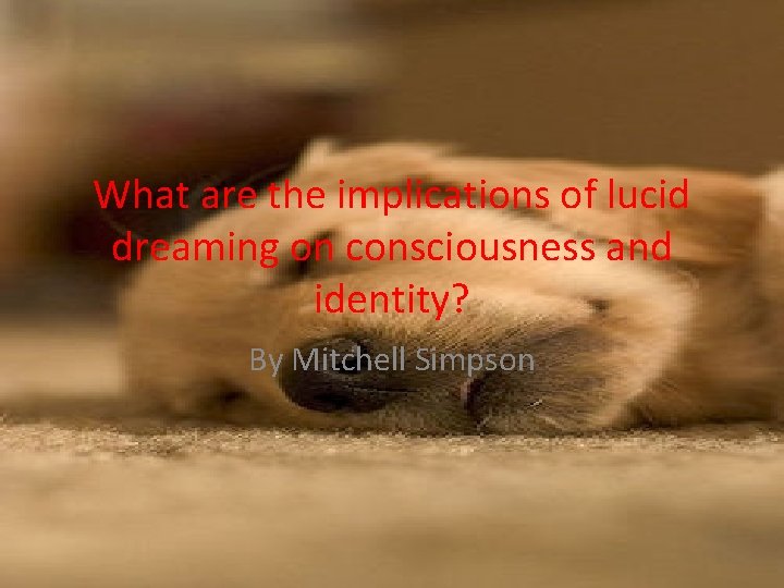 What are the implications of lucid dreaming on consciousness and identity? By Mitchell Simpson