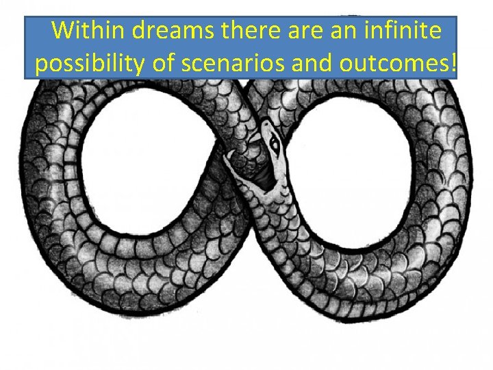 Within dreams there an infinite possibility of scenarios and outcomes! 