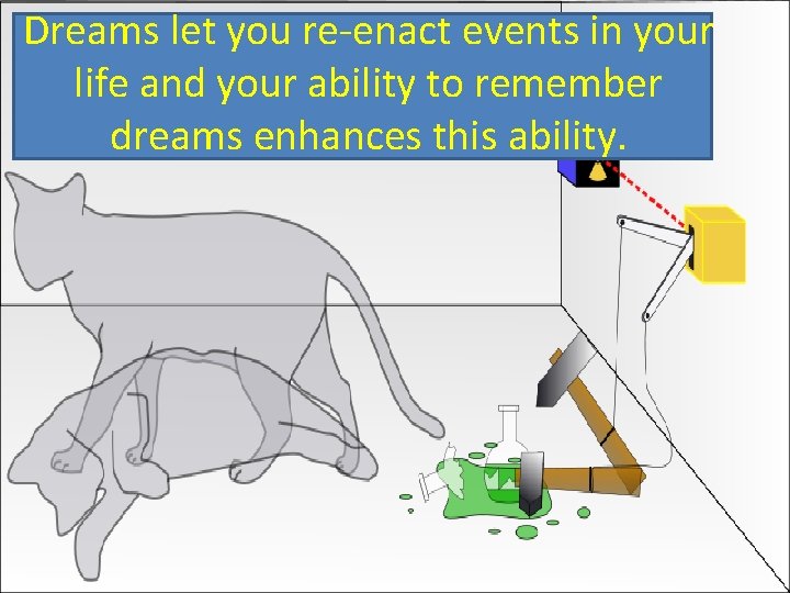 Dreams let you re-enact events in your life and your ability to remember dreams