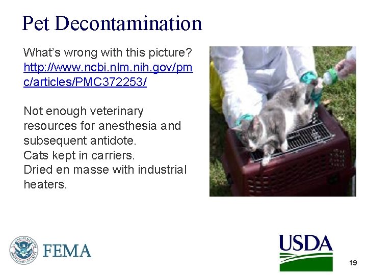 Pet Decontamination What’s wrong with this picture? http: //www. ncbi. nlm. nih. gov/pm c/articles/PMC